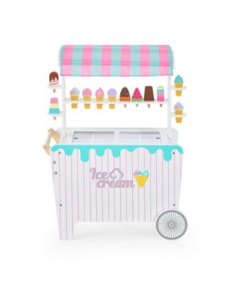 Kid's Ice Cream Cart Playset with Display Rack and Accessories