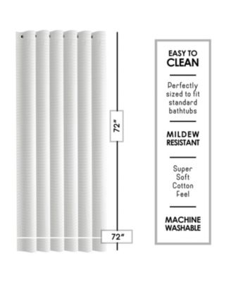 Heavy Duty Fabric Water-resistant Waffle Design Shower Curtains - 72"x72"