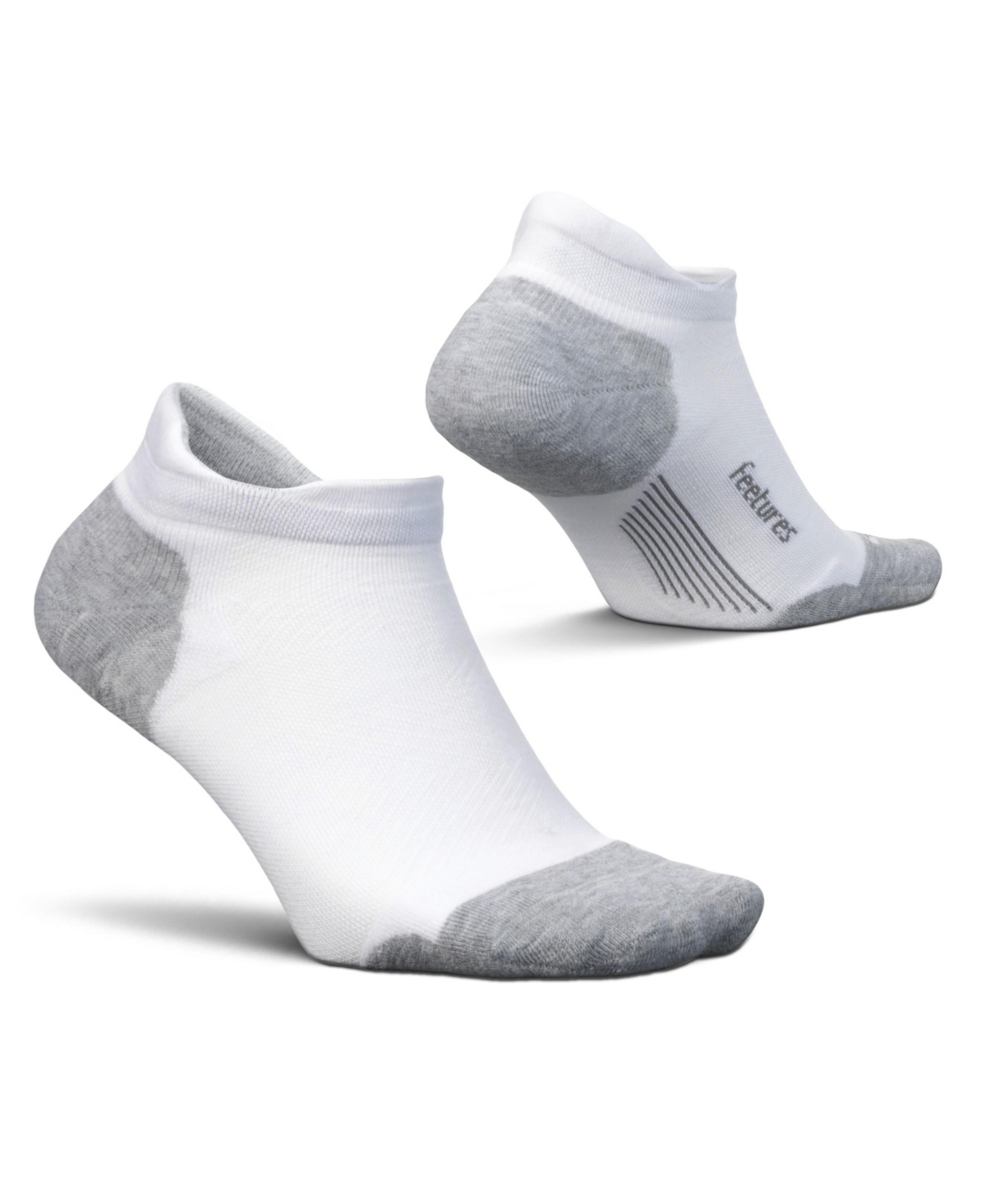 Men's Elite Max Cushion No Show Tab Ankle Socks - Sport Sock with Targeted Compression - New White, M (1 Pair) - White
