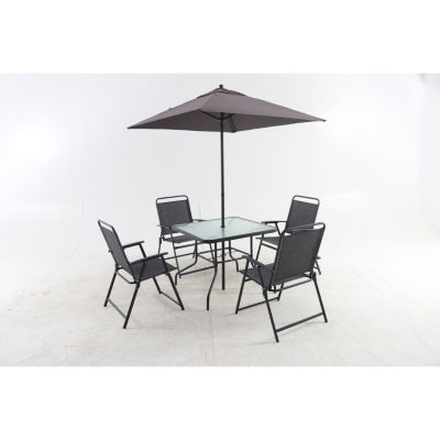 4-Person Metal Patio Set with Umbrella