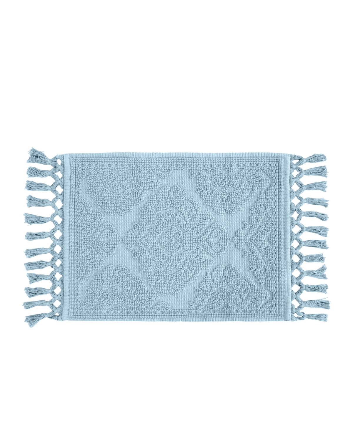 Jean Pierre New York Ricardo Fringe Cotton 2-piece Bath Rug Set In Blue