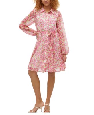 Vero Moda Women's Smilla Floral-Print Belted Shirtdress - Macy's