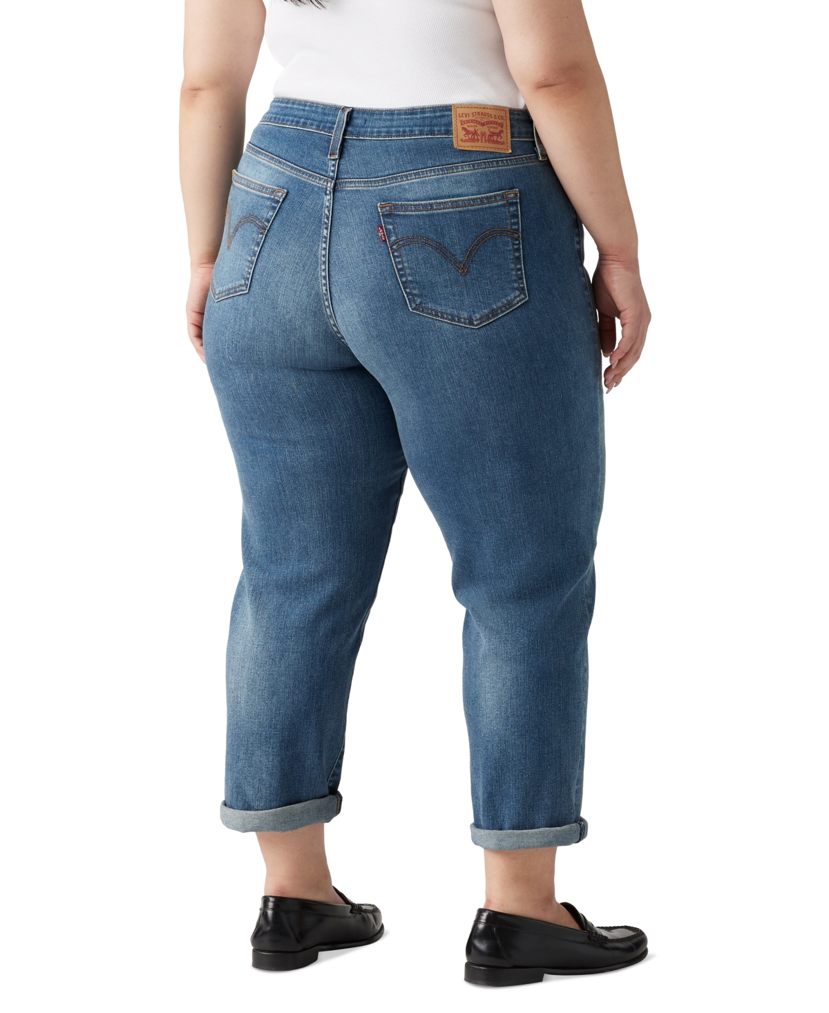 Levi's Plus Size Mid Rise Roll-cuff Boyfriend Jeans In Driving Aw