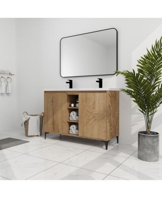 Streamdale 48" Freestanding Vanity with Double Sink and Soft-Close Hinges