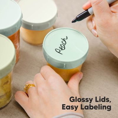 8pk Prep Baby Food Storage Containers, Leak-Proof, BPA Free Glass Baby Food Jars for Feeding