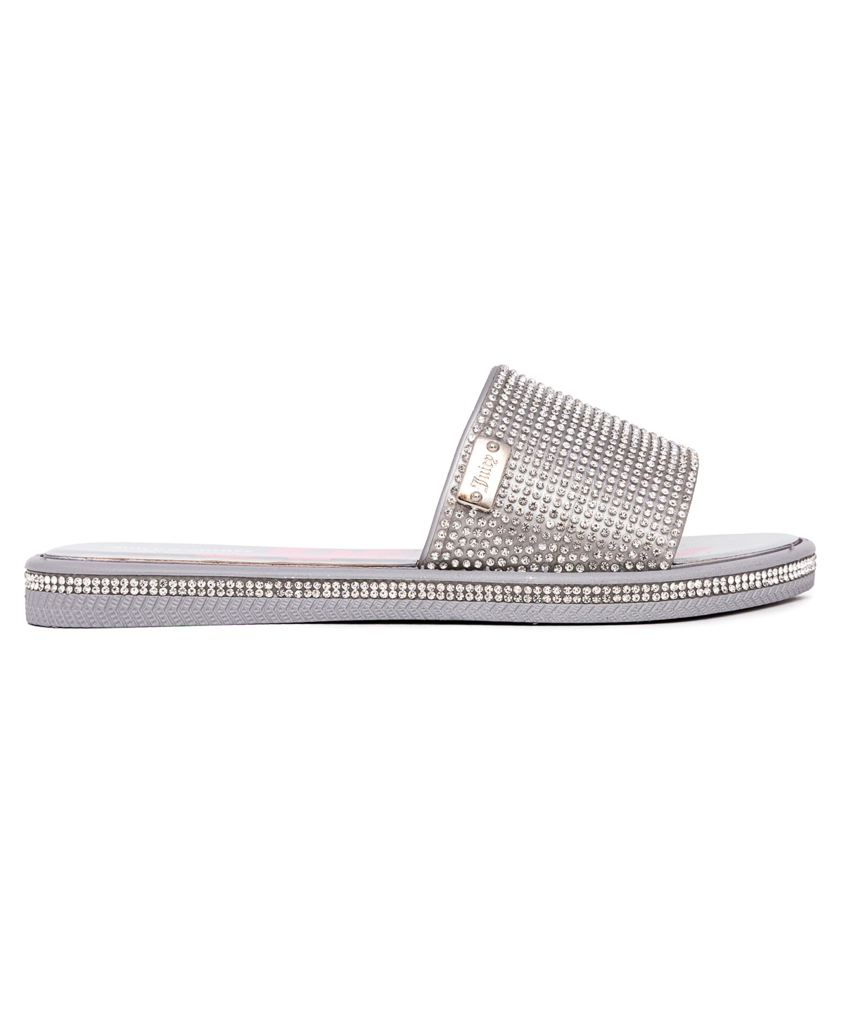 Shop Juicy Couture Little And Big Girls Yimmy Flat Sandal In Silver