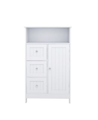 Bathroom Standing Storage Cabinet With 3 Drawers And 1 Door
