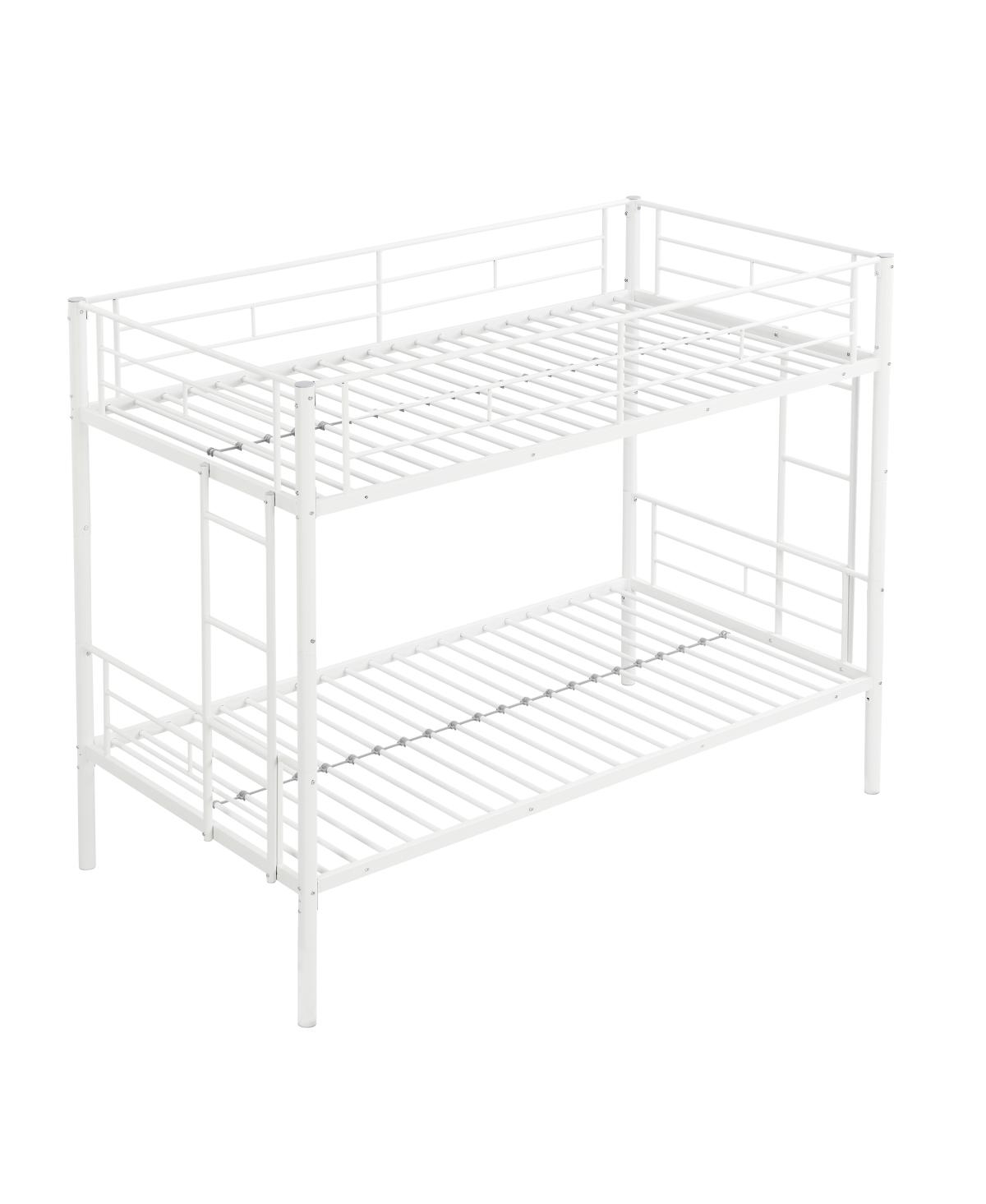 Simplie Fun Metal Bunk Bed White