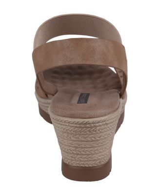 Women's Bane Embellished Elastic Double Band Wedge Sandals