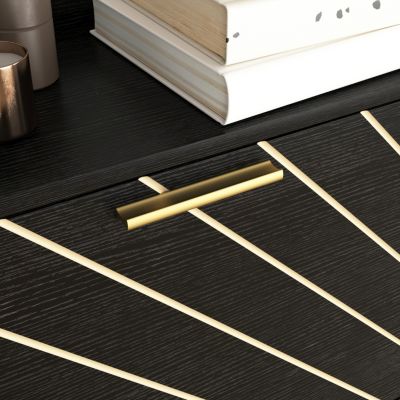 3-Drawer Wood Shoe Cabinet with Open Shelves