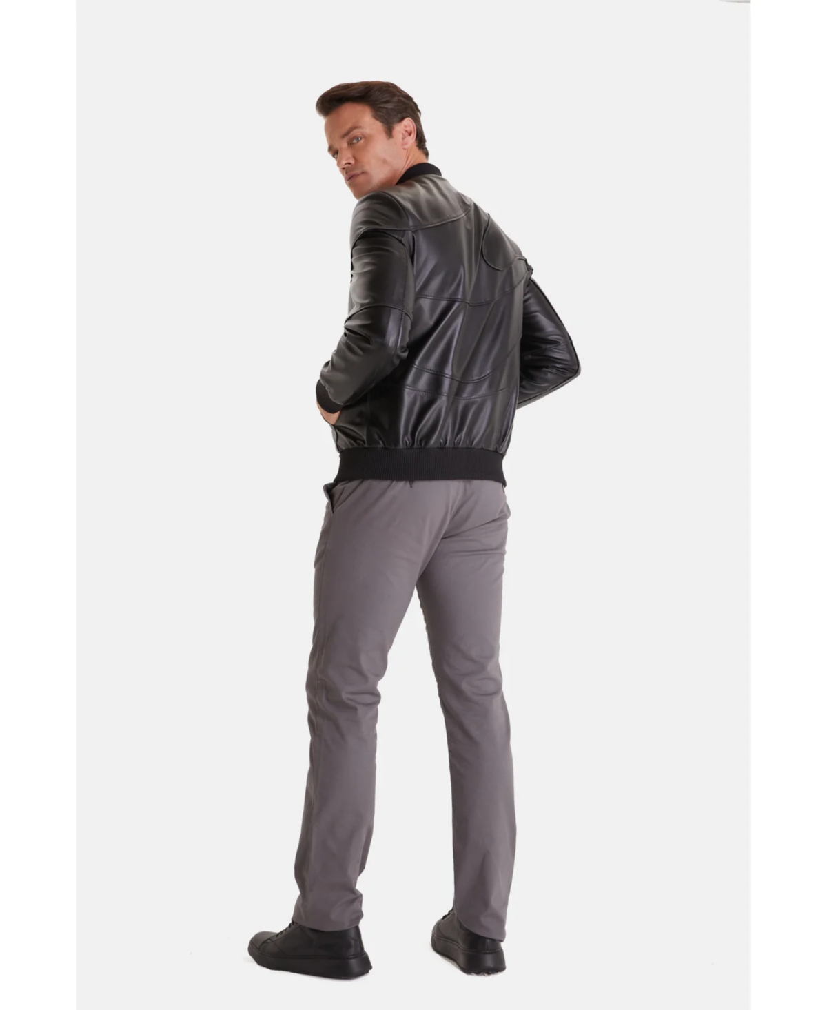 Furniq Uk Men's Leather Jacket,- Black