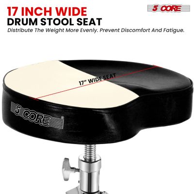 Drum Throne Padded Guitar Stool Adjustable Heavy Duty Music Chair Seat Universal for Adults & Kids with Anti Slip Rubber Feet