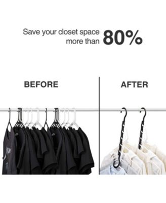 Magic Space Saving Hangers Sturdy Cascading Hangers with 5 Holes Closet Organizers and Storage College Dorm Room Essentials