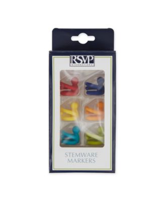 Basic Silicone Stemware Drink Markers Set 6 Piece