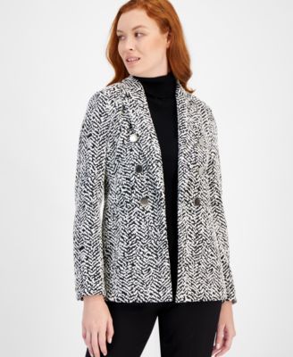 Anne Klein - Women's Faux Double-Breasted Knit Blazer