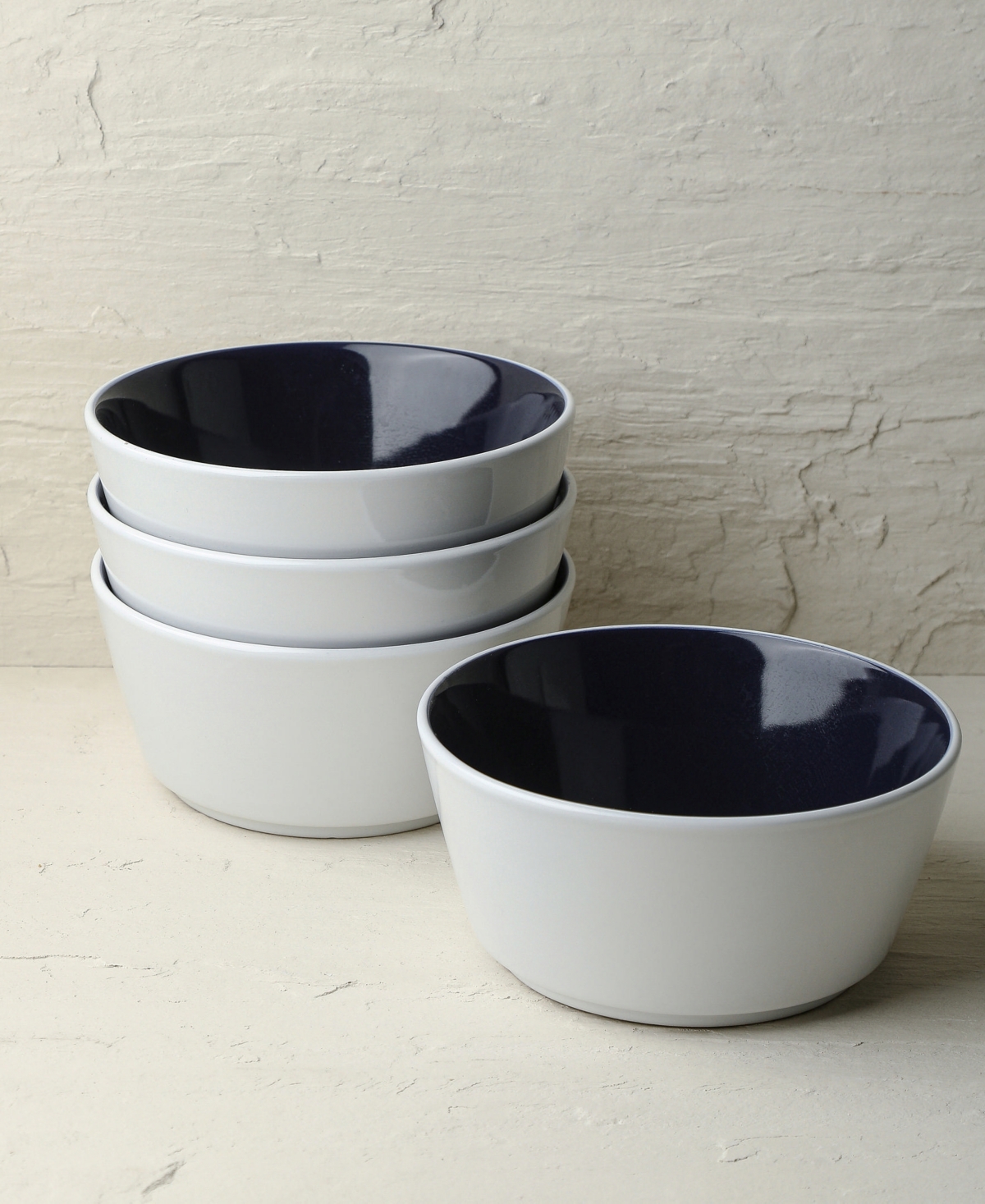 Stone Lain Elica Pc. Dinnerware Set, Service for 8 - Navy and White
