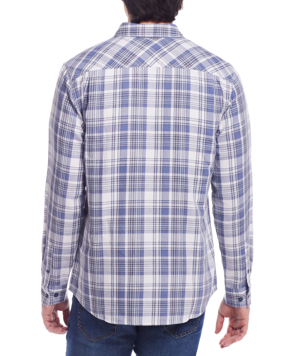 Weatherproof Vintage Men's Long Sleeve Button-Down Burnout Plaid Flannel Shirt