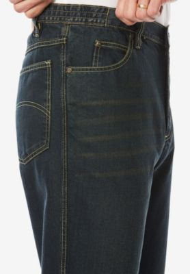 Big & Tall by KingSize Loose-Fit Side Elastic 5-Pocket Jeans