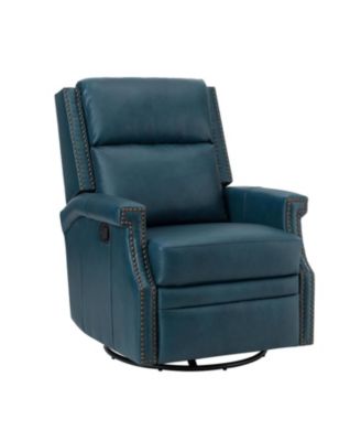 Echidna Transitional Genuine Leather Swivel Rocker Recliner