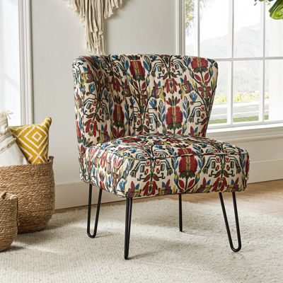 Sakari Contemporary and Classic Accent Chair with Floral Pattern