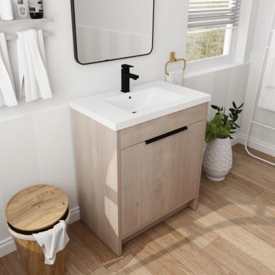 30" Soft-Close Doors Freestanding Vanity with Resin Sink
