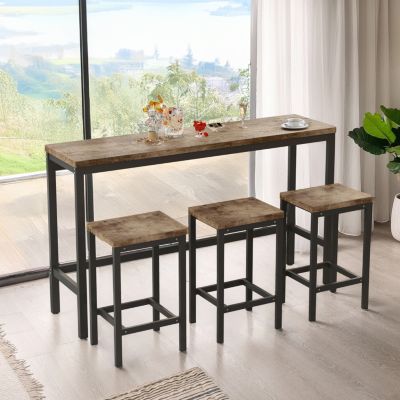  Modern Design Dining Table Set with 3 Stools