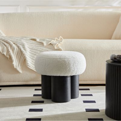 White Lamb Wool Seat, Barrel PVC Pipe With Black Ash Willow