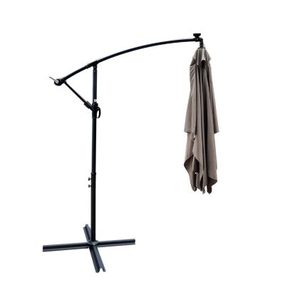 Solar Powered LED Patio Umbrella, 8 Ribs, Crank and Cross Base