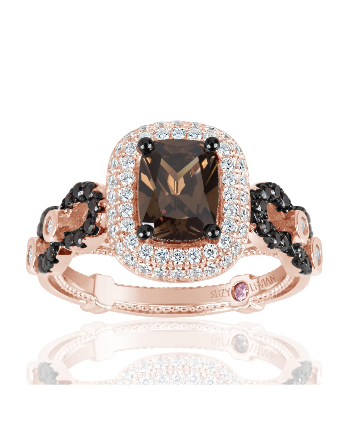 Suzy Levian Sterling Silver Cubic Zirconia Ring - Brown