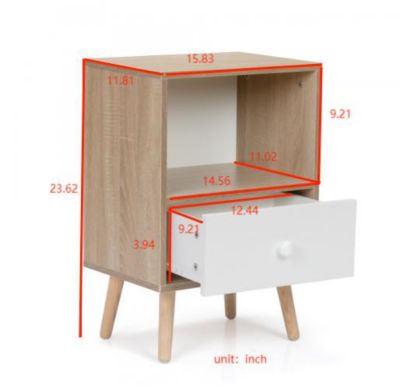 2 Mid Century Wood Nightstands with Drawer