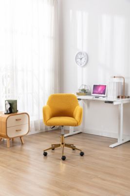 Modern Adjustable Office Chair with Teddy Fabric