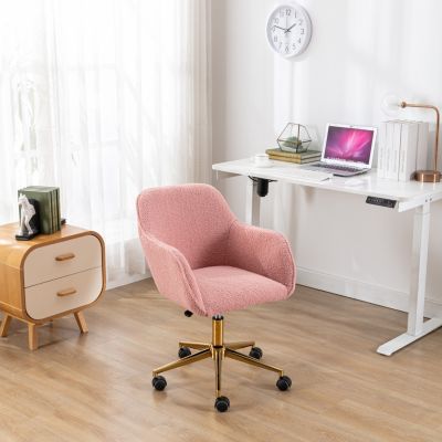 Modern Adjustable Office Chair with Teddy Fabric