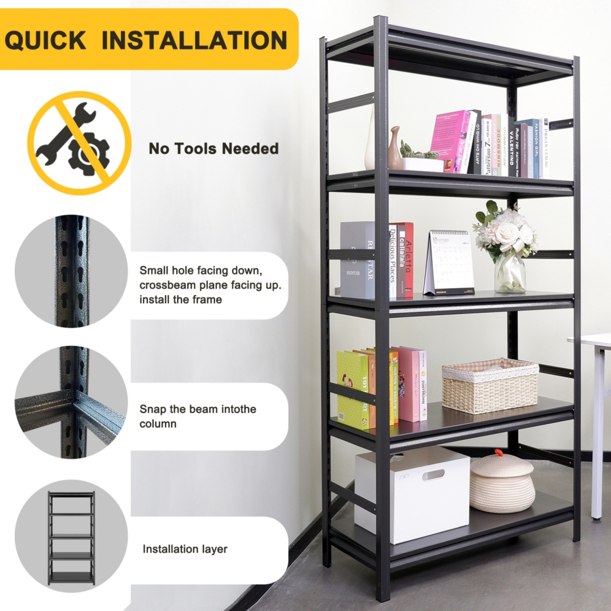 Simplie Fun 5 Tier Heavy Duty Metal Storage Shelves