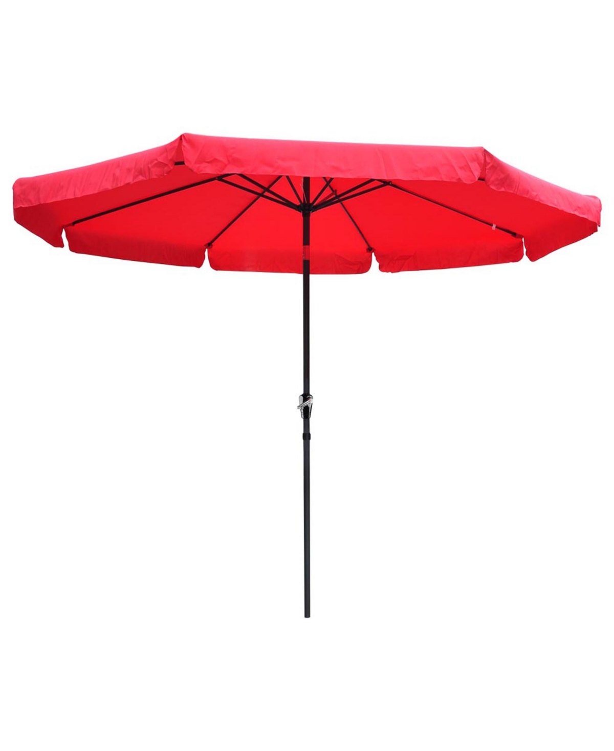 10Ft 8 Rib Outdoor Patio Umbrella Market Valance Crank Tilt Garden Backyard - Red