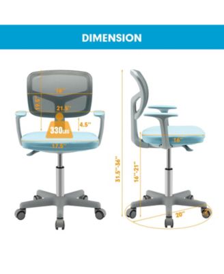 Auto Lock Kids Mesh Chair with Armrests Height Adjustable