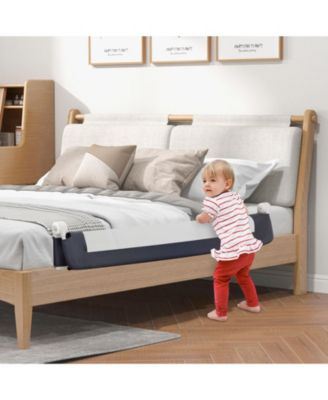 Kids Bed Rail Guard with Adjustable Strap and Fold-Down Design for Easy Access