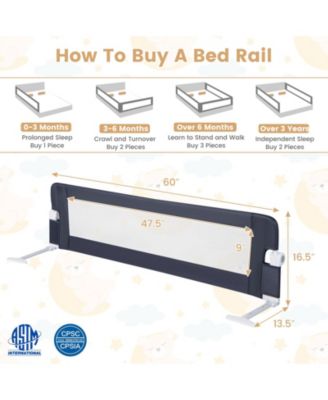 Kids Bed Rail Guard with Adjustable Strap and Fold-Down Design for Easy Access