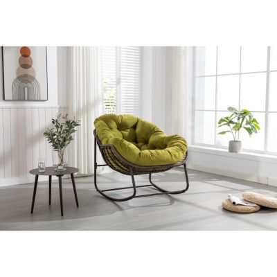 Padded Rattan Rocking Chair