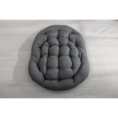 Grey Padded Rattan Outdoor Rocking Chair