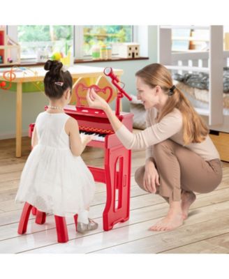 37 Keys Music Piano with Microphone Kids Piano Keyboard with Detachable Music Stand