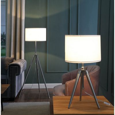 Streamdale Sleek Tripod Floor Lamp (47"-64") in Chrome