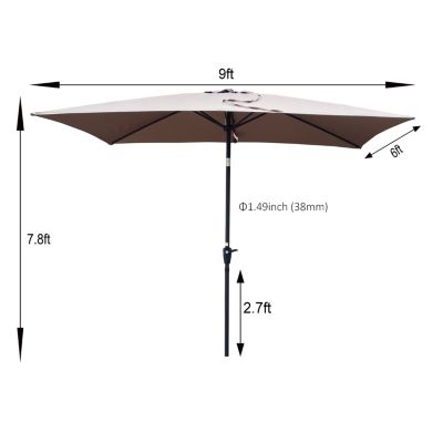 Streamdale Waterproof Patio Umbrella with Tilt and Crank