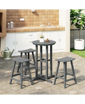 Outdoor Patio Counter Height Bar Stools Bistro Bar Table 4-Piece Set