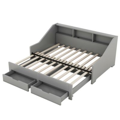 Streamdale Twin-to-King Daybed Frame with Storage and Charging