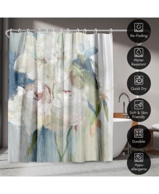 Blissful Peony by PI Creative Art Floral Shower Curtain, 71x74