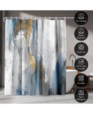 71x74 Abstract Shower Curtain - Revolving Motion by PI Creative Art