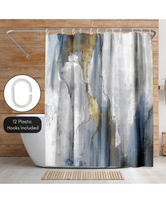 71x74 Abstract Shower Curtain - Revolving Motion by PI Creative Art