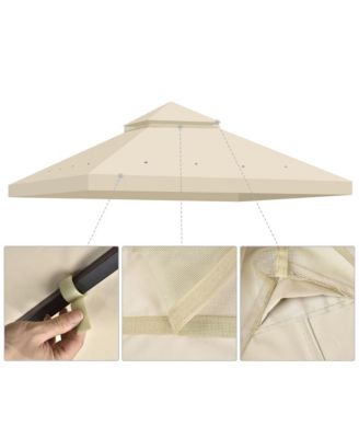 10x10 Ft 2-Tier Canopy Top Replacement for Petpvilit Gazebo Outdoor Patio Cover