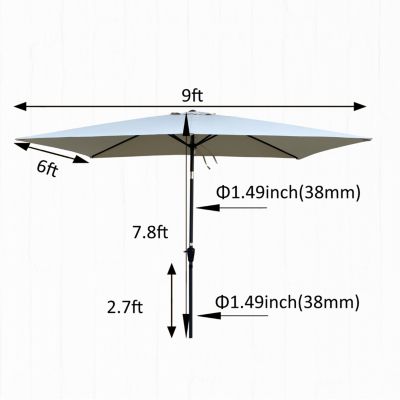 Streamdale Waterproof Patio Umbrella with Tilt and Crank