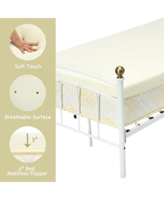 3'' Bed Mattress Topper Air Cotton for All Night s Comfy Soft Mattress Pad